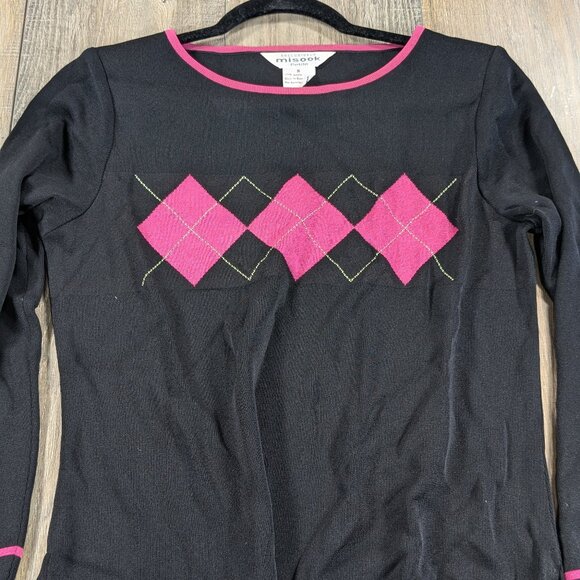 Veste Tricot Exclusively Misook Petite - Rose Et Noir - Taille PL - Très Bon état